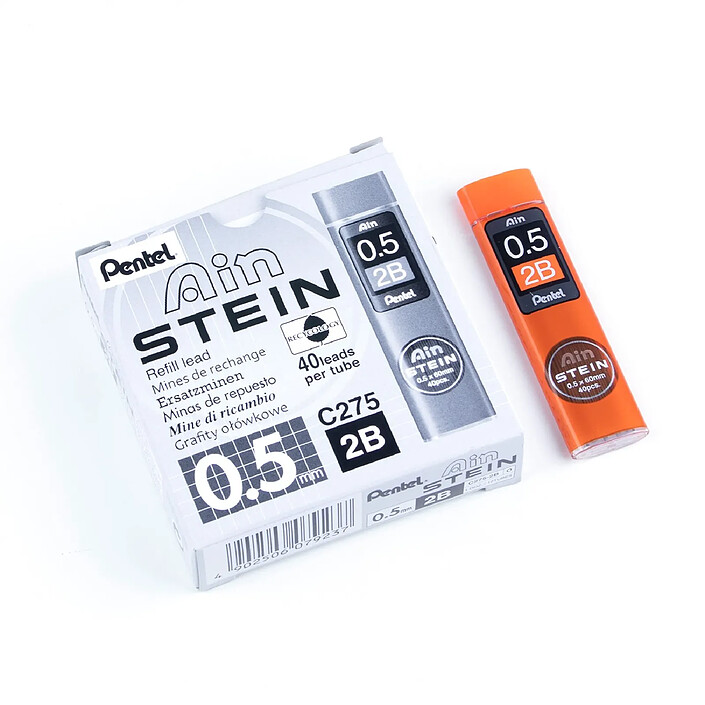 Avis PENTEL Etui de 40 mines 0,5 mm AIN STEIN C275 dureté 2B x 12