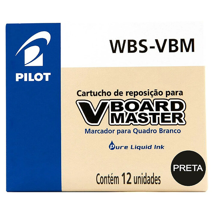 PILOT Recharge pour Marqueur V BOARD MASTER Noir x 12