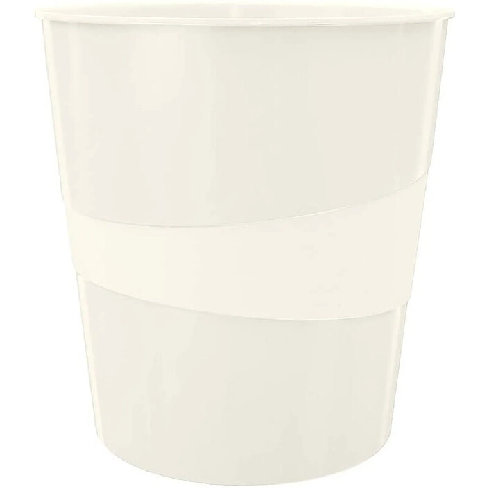 LEITZ Corbeille à papier Wow capacité 15L polypropylène D29 x H32,4 cm Blanc brillant