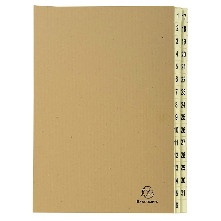 EXACOMPTA Trieur rigide 31 compartiments de 1 à 31 Forever kraft - A4 Brun
