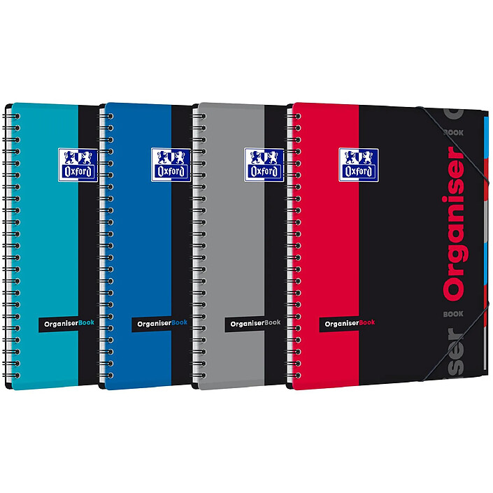 OXFORD Cahier ETUDIANT ORGANISERBOOK A4+ 160 pages 90g lignée 7mm Coloris aléatoire