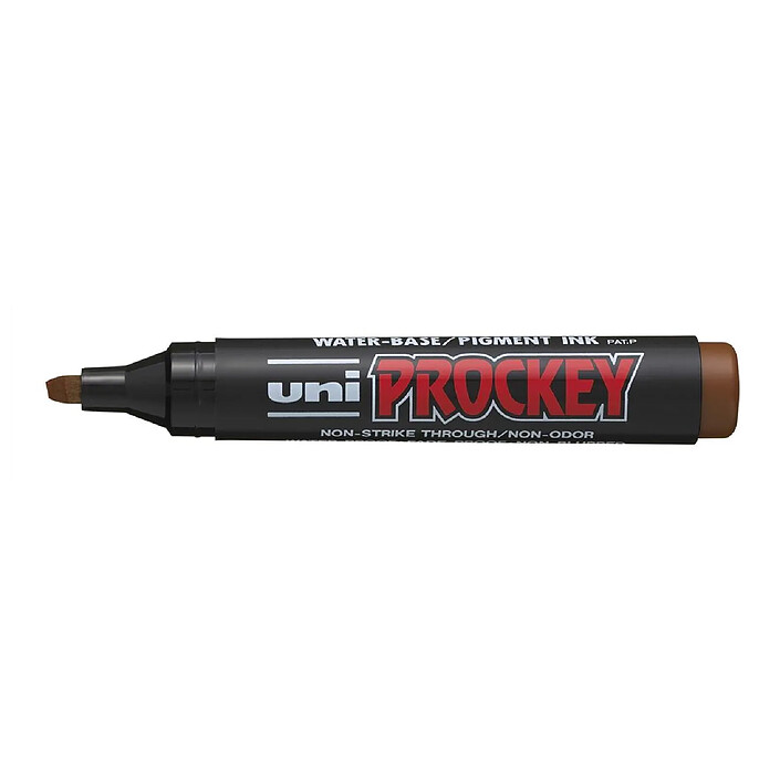 UNI-BALL Marqueur PROCKEY PM126 pointe biseautée large 5,7mm Marron x 12