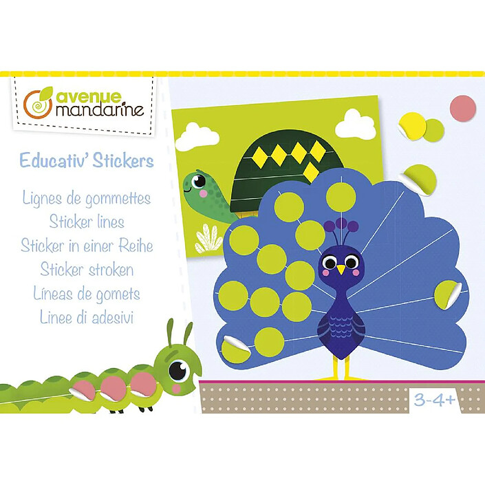 AVENUE MANDARINE Boîte créa, Educativ', Lignes gommettes x 2