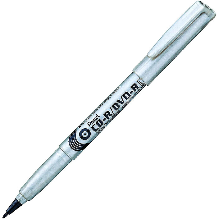PENTEL Marqueur Permanent CD-R/DVD-R MARKER Noir x 12 pas cher