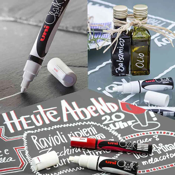 Avis UNI-BALL Marqueur craie pointe rectangulaire extra-large PWE17K AR Argent