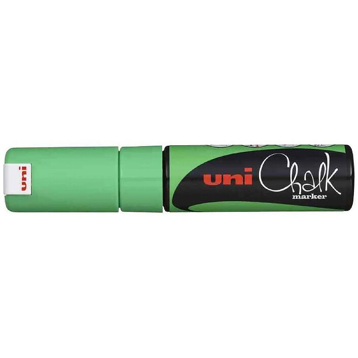 UNI-BALL Marqueur craie Pointe biseautée large CHALK Marker PWE8K 8mm Vert Fluo