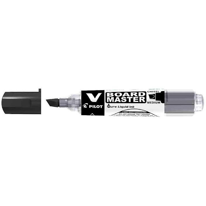 PILOT Marqueur Rechargeable V BOARD MASTER Begreen Pointe Biseauté Moyenne Noir x 10