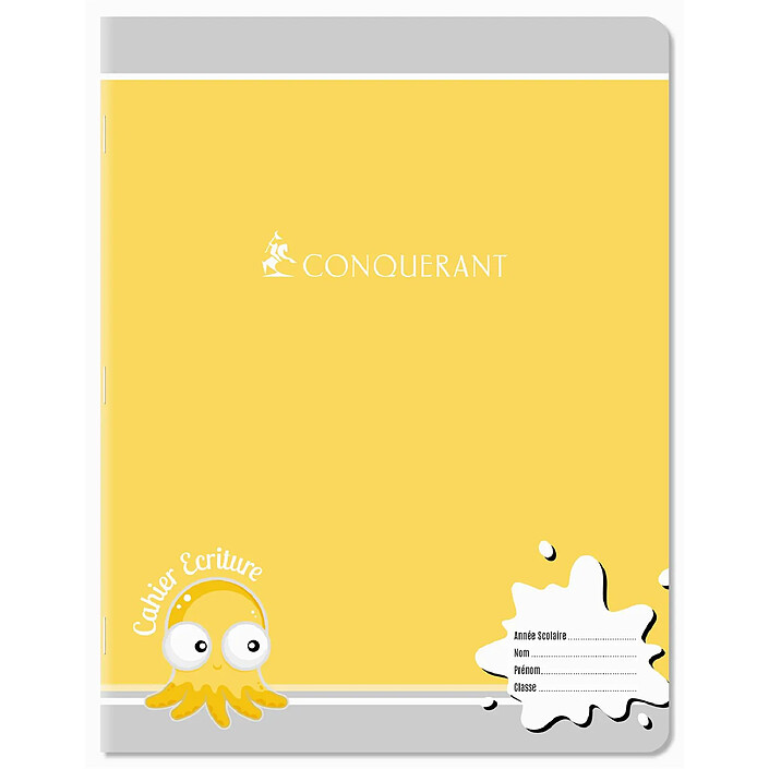 CONQUÉRANT Cahier d'écriture 17x22 cm 70g 32 pages SEYES 3mm coloris aléatoires x 25 pas cher