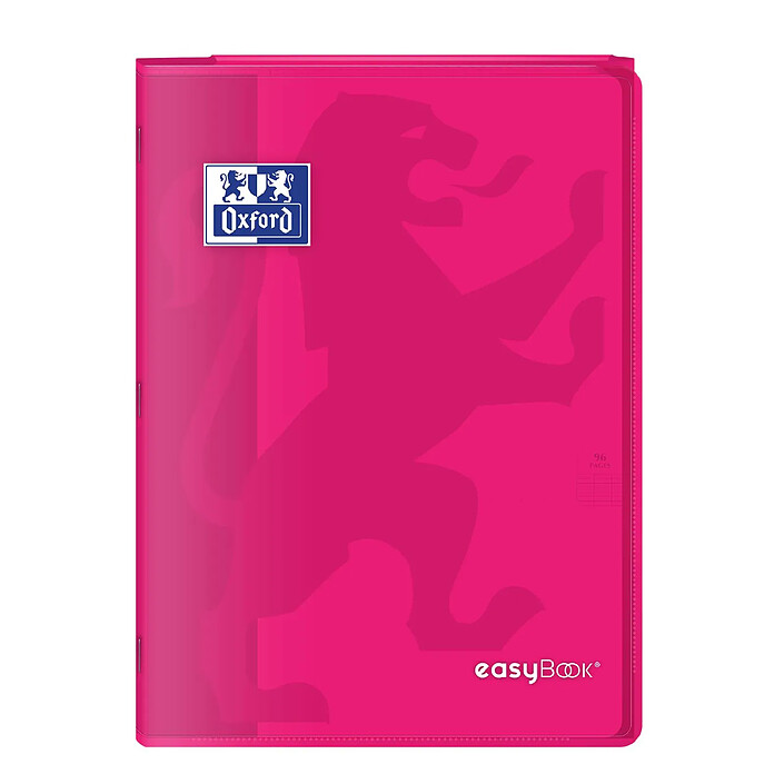OXFORD Cahier Easybook agrafé 21x29.7cm 96 pages grands carreaux 90g rose