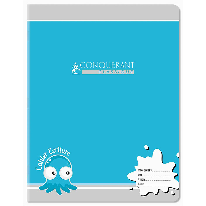 CONQUÉRANT Cahier d'apprentissage de l'écriture 17x22 cm 32 pages SEYES 4 mm coloris aléatoire x 20