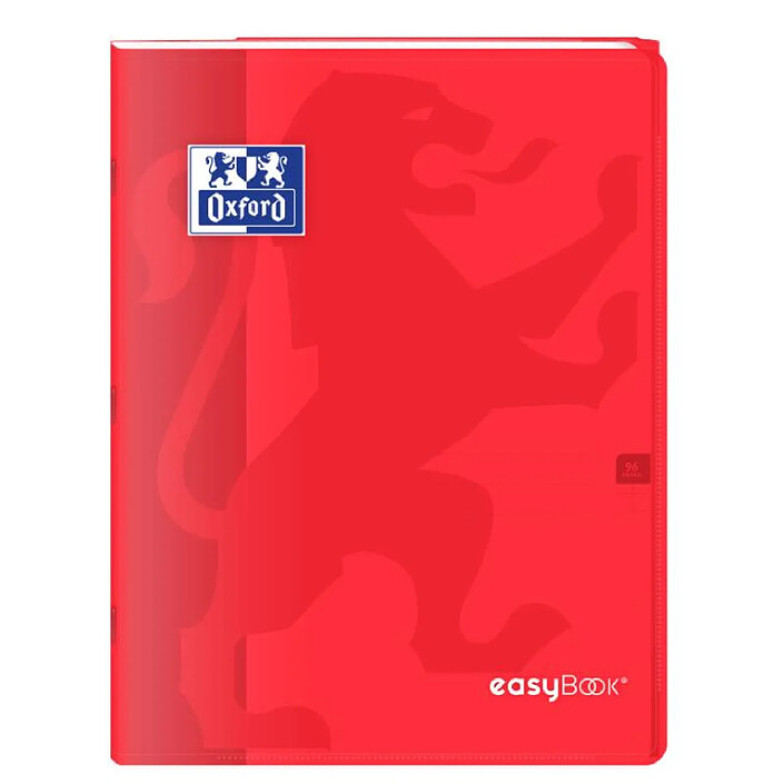 OXFORD Cahier Easybook agrafé 24x32cm 96 pages grands carreaux 90g rouge