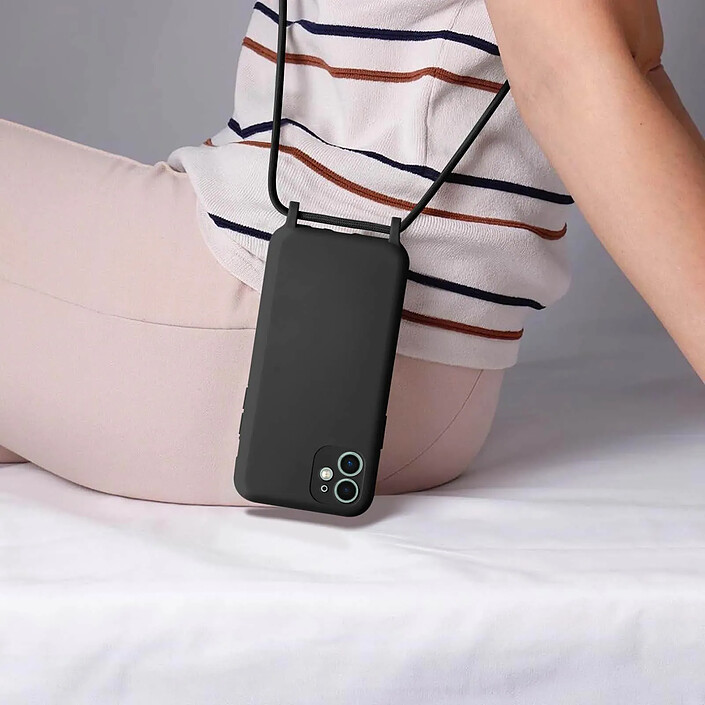 Avis Avizar Coque Cordon iPhone 11 Semi-rigide Lanière Tour du Cou 80cm Noir