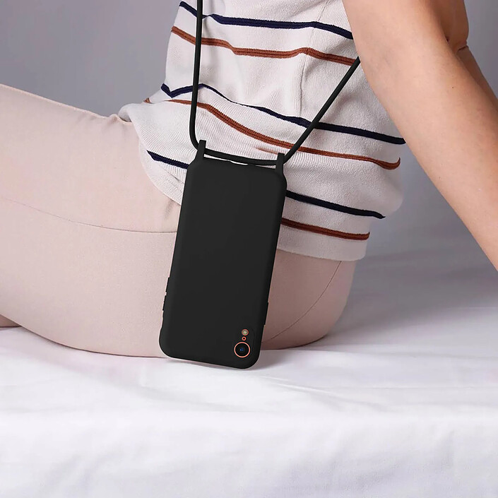 Avis Avizar Coque Cordon Apple iPhone XR Semi-rigide avec Lanière Tour du Cou 80cm noir