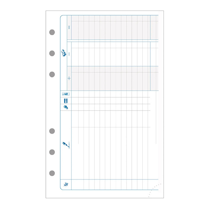 EXACOMPTA Recharge accessoire Exatime 17 recettes-dépenses Pack 47 feuillets 172x105 mm