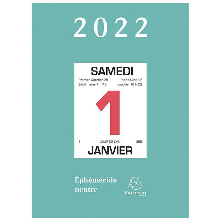 EXACOMPTA Bloc éphéméride neutre à Effeuiller sans support 9,8 x 13,4 cm