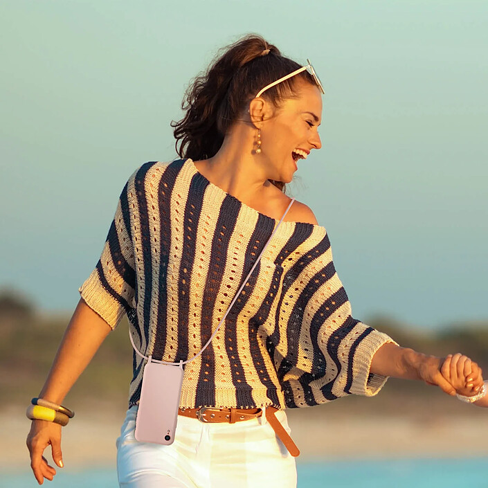 Acheter Avizar Coque pour iPhone XR Semi-Rigide Soft-Touch avec Cordon Tour de Cou Rose