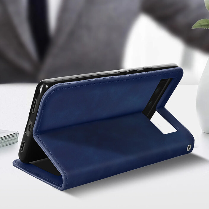 Acheter Avizar Étui Portefeuille Google Pixel 6a Porte-cartes Soft-touch bleu