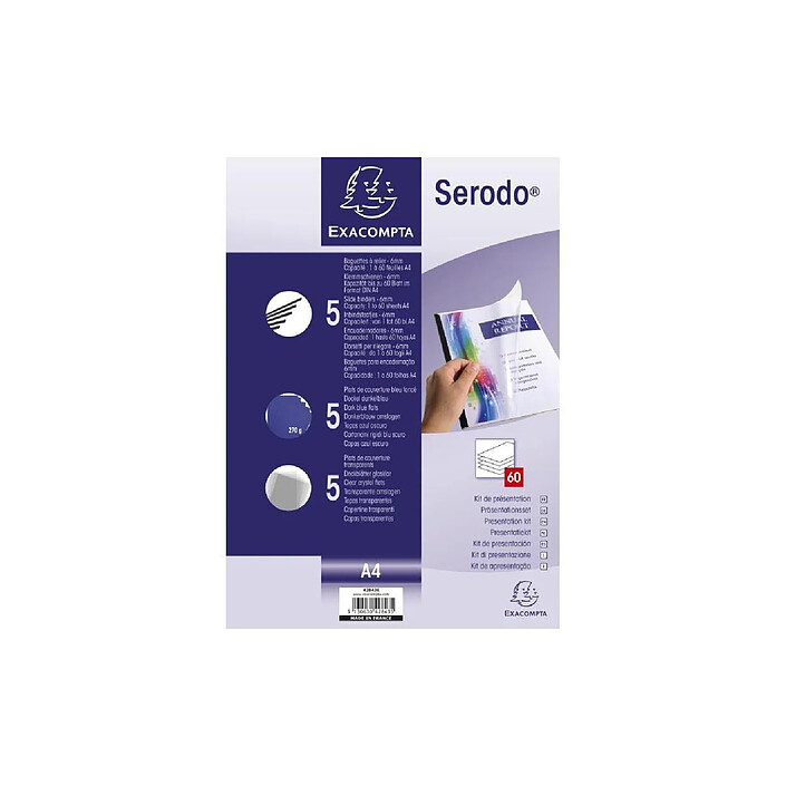EXACOMPTA Kit de présentation Serodo pour relier jusqu'à 60 feuilles A4. x 5