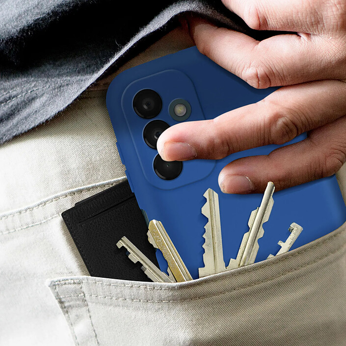 Avizar Coque Soft-Touch pour Galaxy A23 5G en Silicone Semi-rigide Antidérapant Bleu pas cher