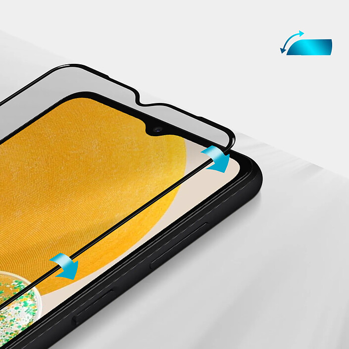 Avis Avizar Verre trempé Trempé Samsung Galaxy A13 4G Dureté 9H Bords biseautés Contour Noir