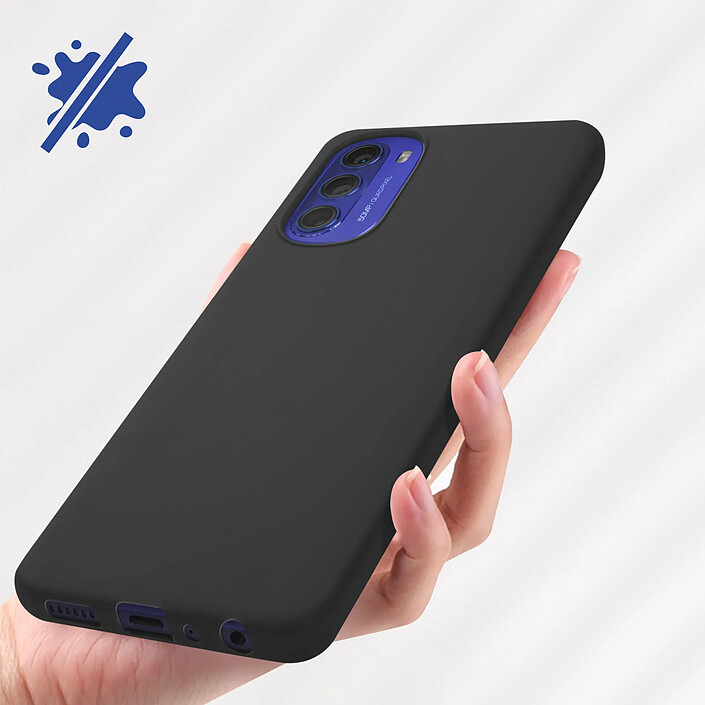 Avizar Coque Motorola Moto G51 5G Silicone Flexible Finition Mate Anti-traces Noir pas cher