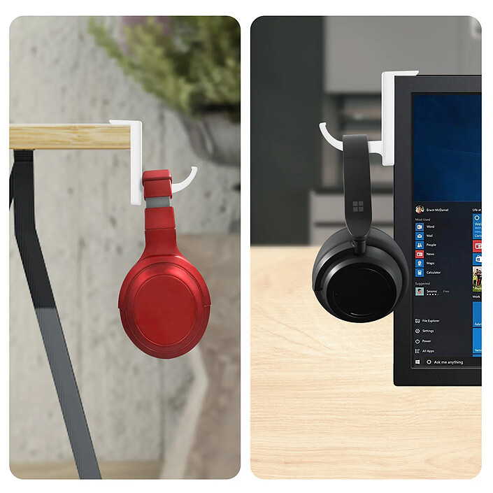 Avis Avizar Support de Casque pour Écran d'Ordinateur et Bureau Adhésif Solide 3M Blanc