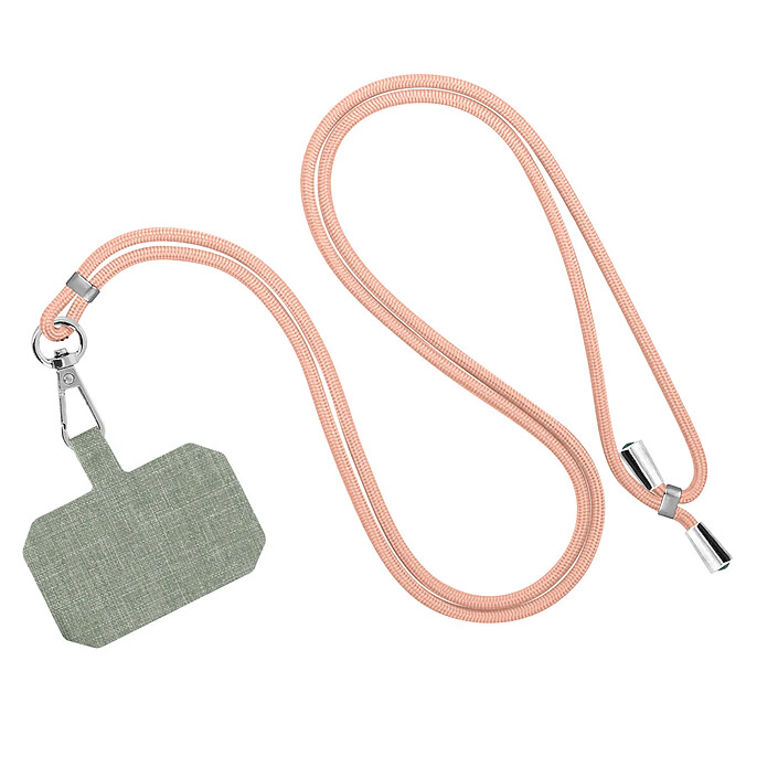 Avizar Cordon Smartphone Universel Coque et Étui Nylon Tressé Réglable 90cm rose gold