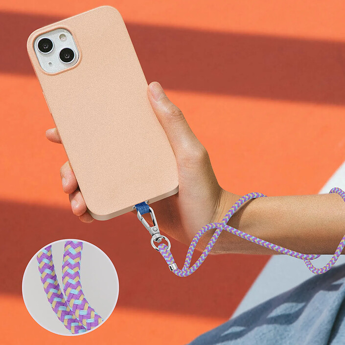 Cordon Smartphone Universel Coque et Étui Nylon Tressé Réglable 90cm Multicolore pas cher