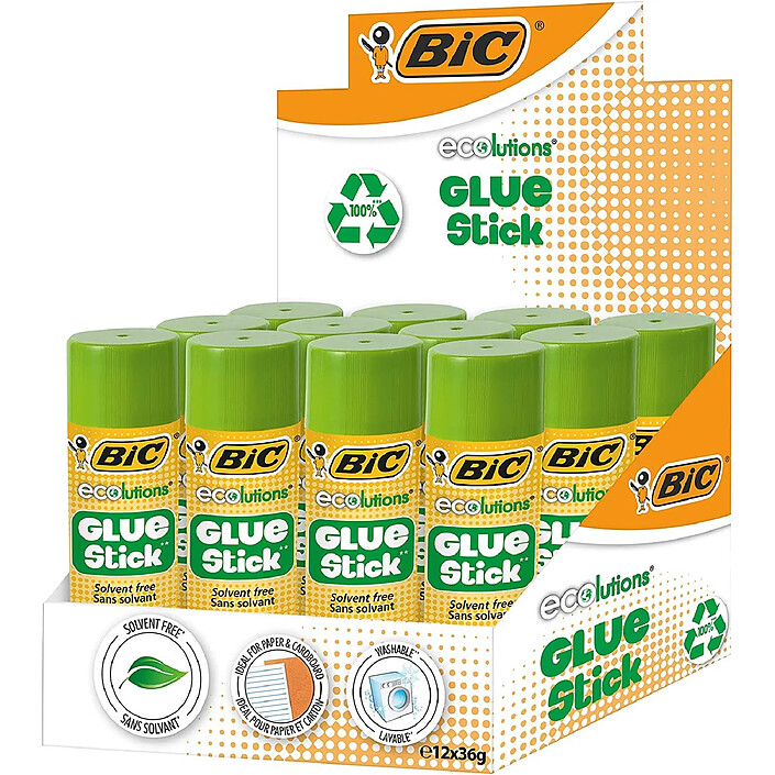 BIC Lot de 12 ECOlutions Stick de Colle 36 g