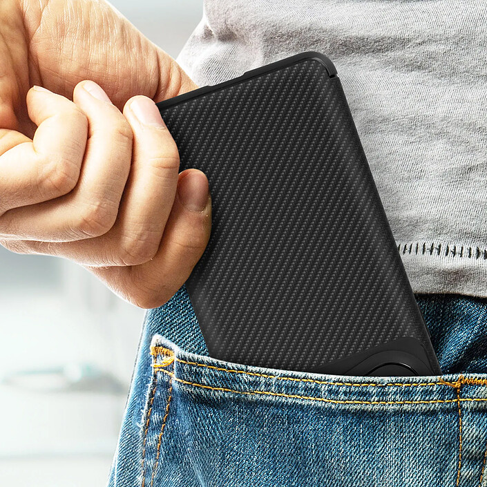 Avizar Coque Oppo Find X5 Pro Effet Carbone Souple Antidérapant Noir pas cher