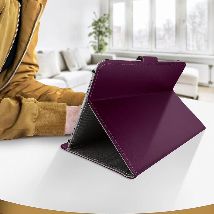 Avis Avizar Housse Tablette 10 Pouces Universelle Effet Cuir Vieilli Support Vidéo Violet