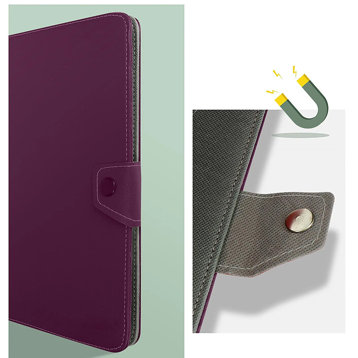 Avizar Housse Tablette 10 Pouces Universelle Effet Cuir Vieilli Support Vidéo Violet pas cher