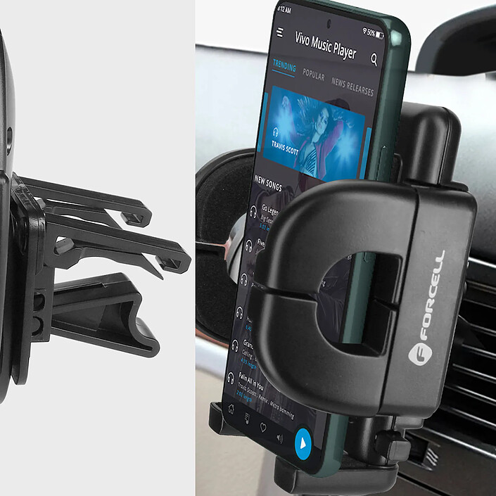 Avis Forcell Support Voiture Smartphone Fixation à ventouse Bras long 27 cm Forcell Noir