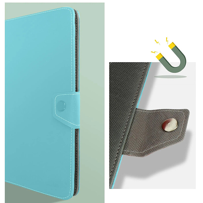 Avizar Housse Tablette 10 Pouces Universelle Effet Cuir Vieilli Support Vidéo Bleu pas cher