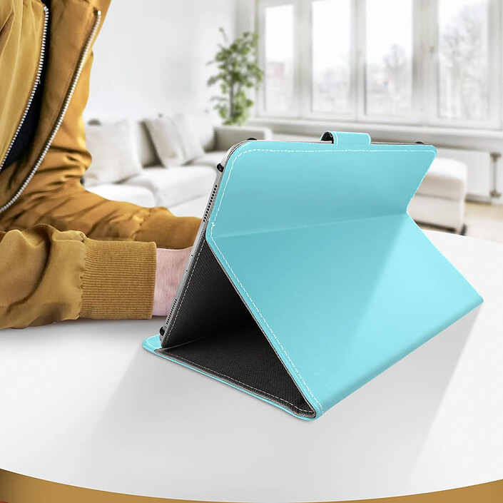 Avis Avizar Housse Tablette 10 Pouces Universelle Effet Cuir Vieilli Support Vidéo Bleu