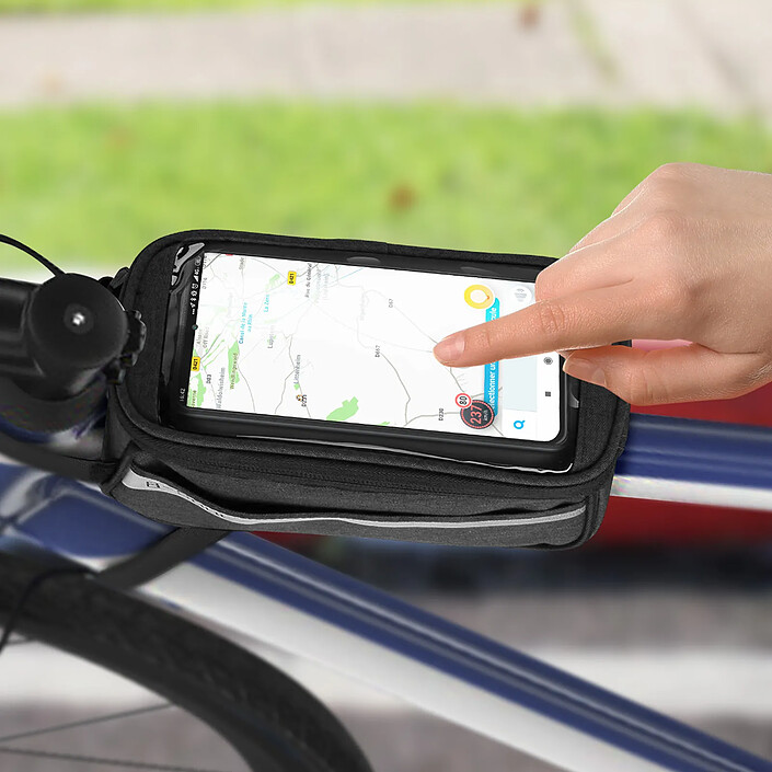 Avis Avizar Sacoche Vélo pour Téléphone Étanche Espace de Rangement Fixation Arceau Guidon Noir