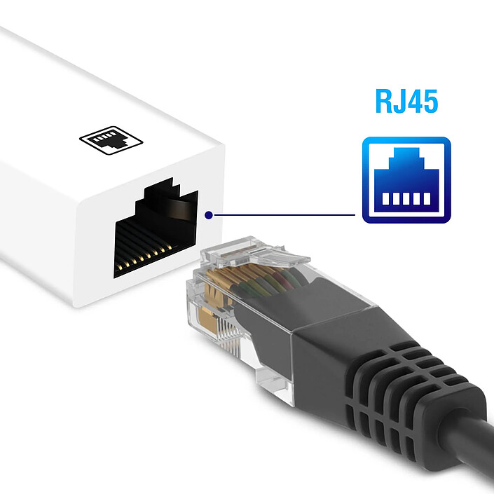 Acheter Avizar Adaptateur Ethernet RJ45 vers Lightning pour iPhone et iPad Débit 100 Mbps Blanc