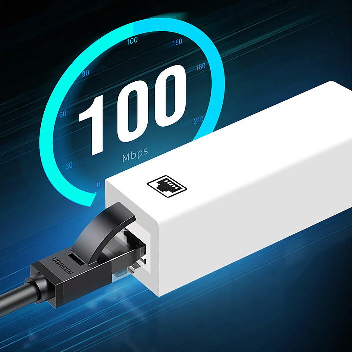 Avizar Adaptateur Ethernet RJ45 vers Lightning pour iPhone et iPad Débit 100 Mbps Blanc pas cher
