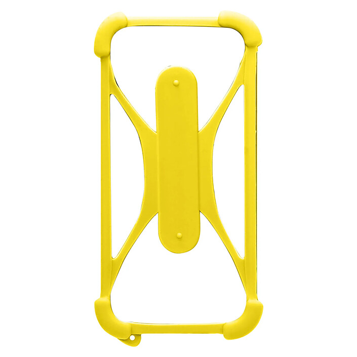 Coque pour Smartphone Universel Silicone Coins bumper Antichoc Béquille support Jaune