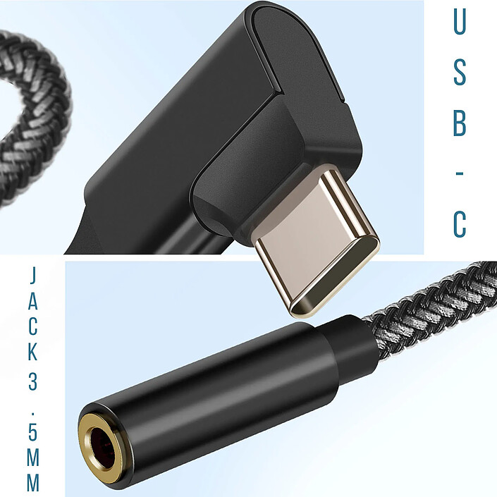 Acheter Avizar Adaptateur Audio USB-C vers Jack 3.5mm femelle Design Coudé Longueur 12cm