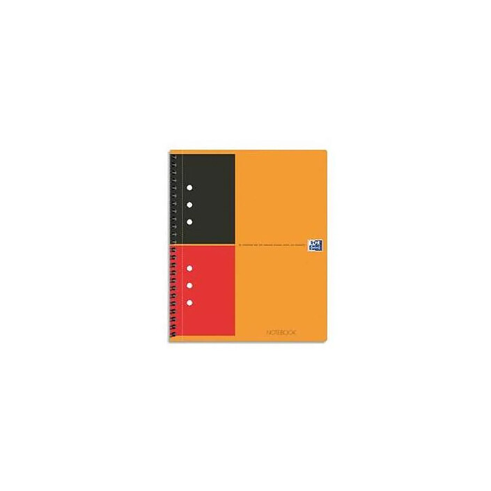 OXFORD Cahier NOTEBOOK spirale A5+ 160P perforées 80g lignées 6 mm orange