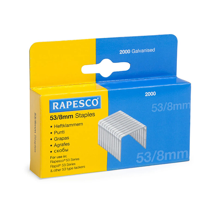 RAPESCO Boite de 2000 Agrafes Galvanisées 53/8mm