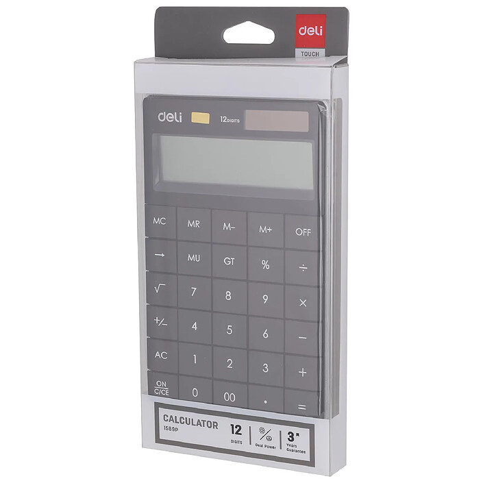 Avis DELI Calculatrice moderne 12 chiffres solaire et pile noir