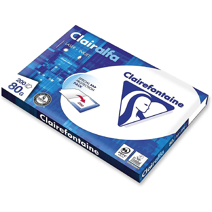 CLAIRALFA Ramette 200 feuilles papier multifonction A4 80g extra blanc x 7