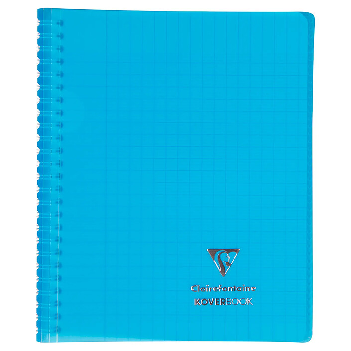 CLAIREFONTAINE Cahier Protège-cahier Koverbook Spirale Polypro A4 160p Ligné+Marge coloris Aléatoire