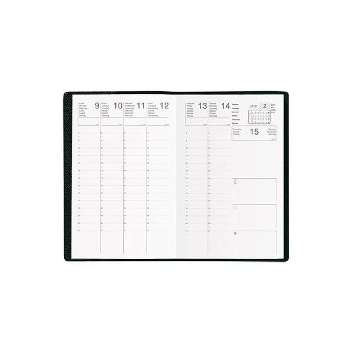 EXDI Agenda Semainier CALYPSO 10 x15 cm 1S / 2P Noir x 50