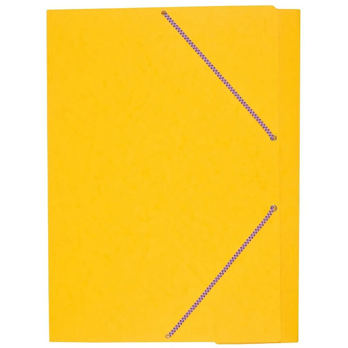 COUTAL Chemise Carte Lustée format A3 à rabats très résistante avec élastiques Jaune