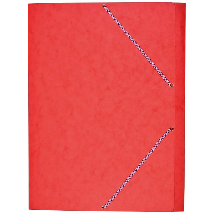 COUTAL Chemise Carte Lustée format A3 à rabats très résistante avec élastiques Rouge