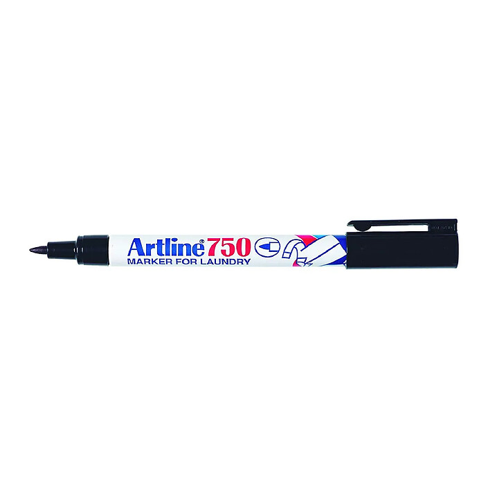 ARTLINE Marqueur '750' spécial 'Textile' permanent indélébile pointe conique 0,7 mm noir x 12