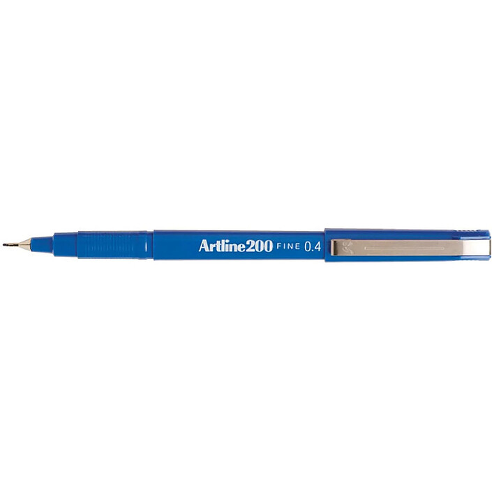 ARTLINE Stylo Feutre 200 Permanent Indélébile Pointe 0,4 mm Bleu x 12